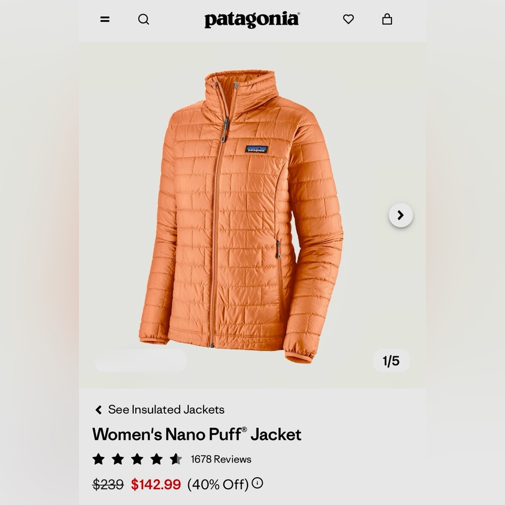 Patagonia Women's Nano Puff Puff Sandy Mellon Jacket Adult XS